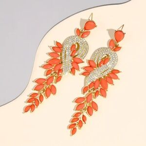 Gold and Coral Earrings NWT